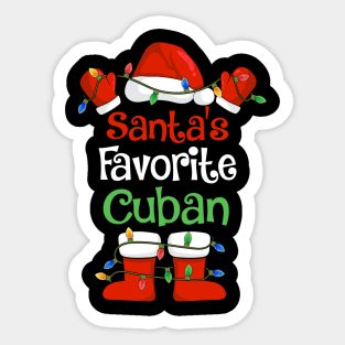 Santa's Favorite Cuban Funny Christmas Pajamas Sticker